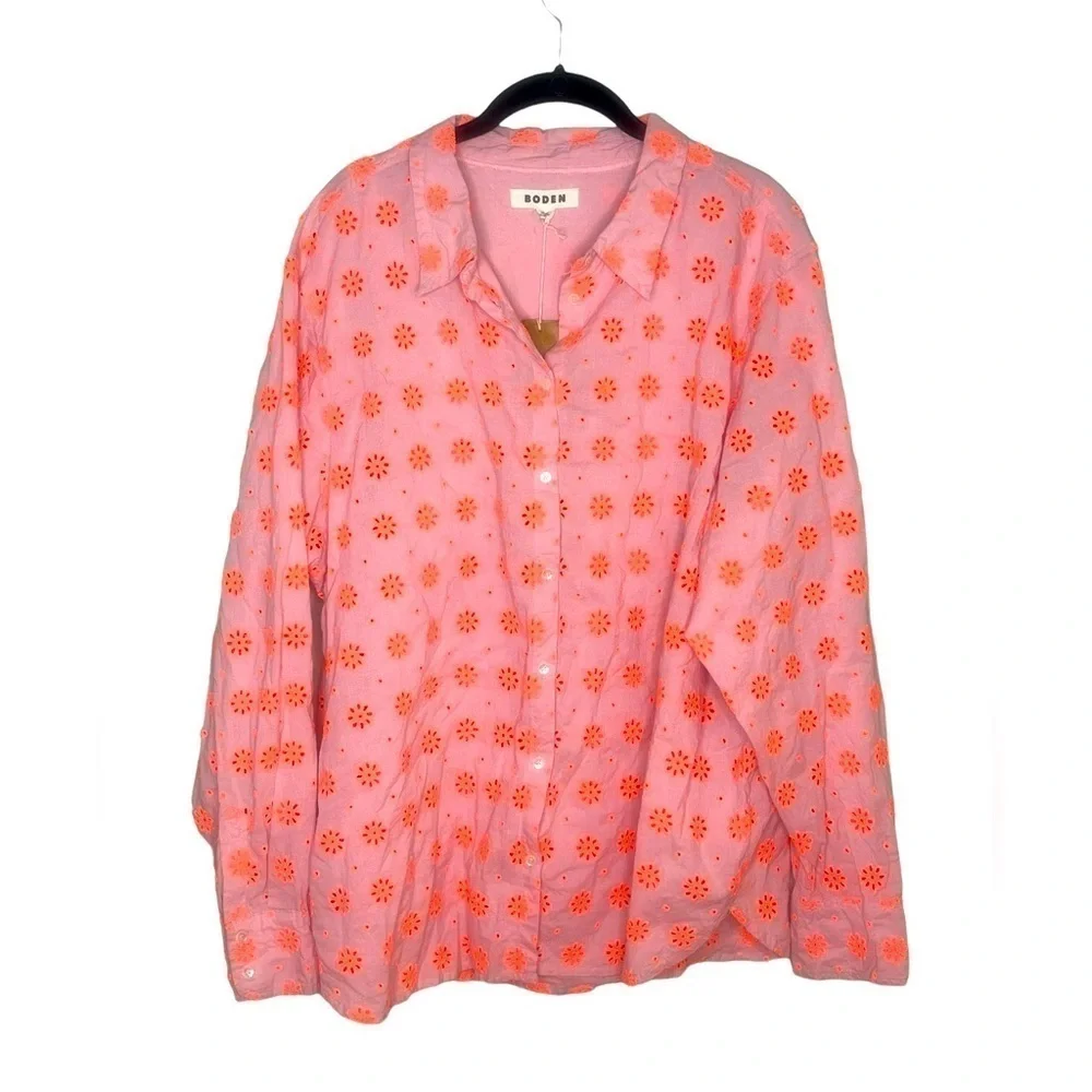 BODEN Watermelon Punch Relaxed Cotton Shirt - Picture 2 of 6